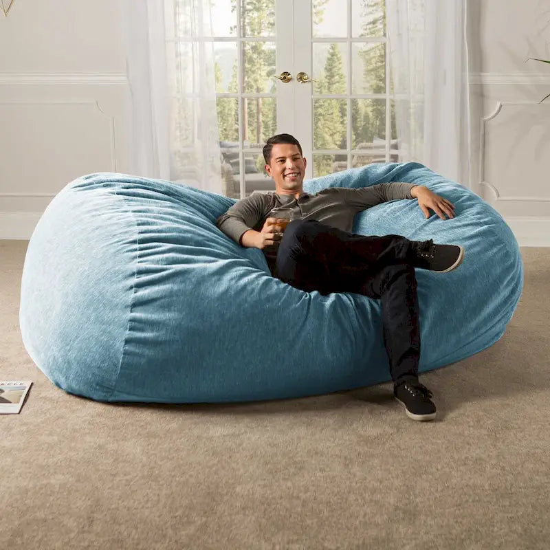 Pouf géant de 2,13 m pour adultes - Chenille de qualité supérieure