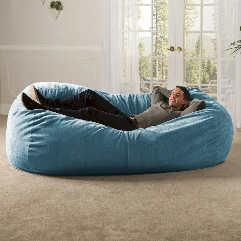 Pouf géant de 2,13 m pour adultes - Chenille de qualité supérieure