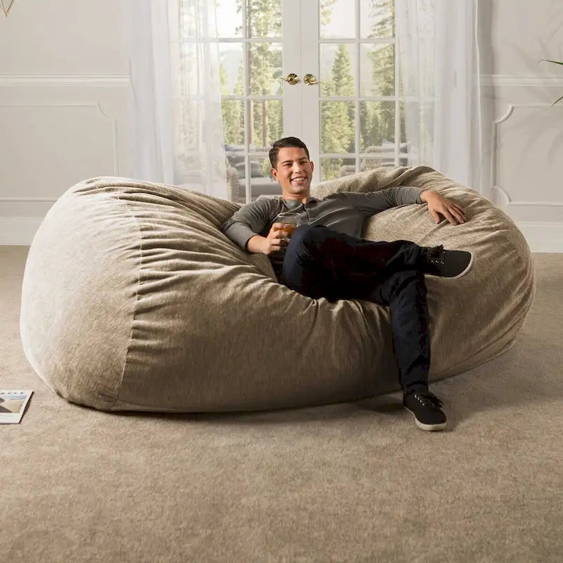 Pouf géant de 2,13 m pour adultes - Chenille de qualité supérieure