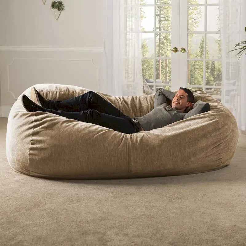 Pouf géant de 2,13 m pour adultes - Chenille de qualité supérieure