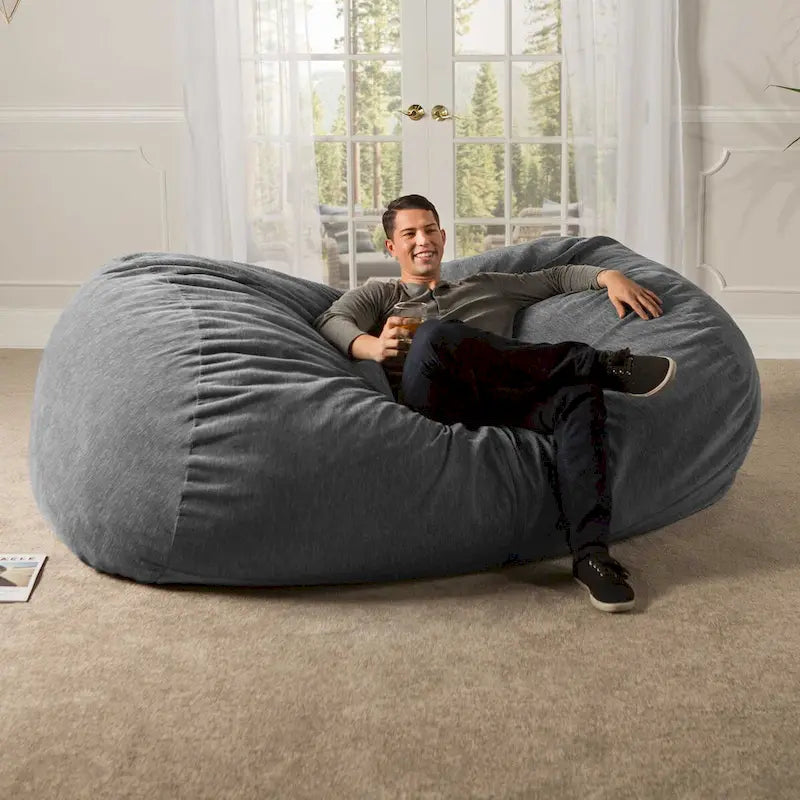 Pouf géant de 2,13 m pour adultes - Chenille de qualité supérieure