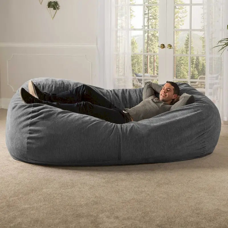 Pouf géant de 2,13 m pour adultes - Chenille de qualité supérieure