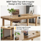 Bureau informatique de 160 cm, Table d'écriture rectangulaire avec pieds en bois massif et plateau épaissi