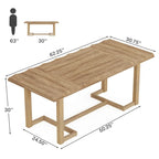 Bureau informatique de 160 cm, Table d'écriture rectangulaire avec pieds en bois massif et plateau épaissi