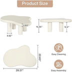 Table basse de 100,0 cm en bois manufacturé en forme de nuage avec 4 pieds en PVC