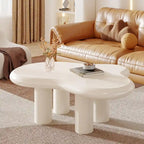 Table basse de 100,0 cm en bois manufacturé en forme de nuage avec 4 pieds en PVC