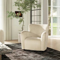 Fauteuil d'appoint incurvé 32 avec accoudoirs en fausse fourrure capitonnée