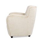 Fauteuil d'appoint incurvé 32 avec accoudoirs en fausse fourrure capitonnée
