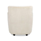 Fauteuil d'appoint incurvé 32 avec accoudoirs en fausse fourrure capitonnée