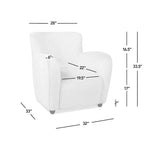 Fauteuil d'appoint incurvé 32 avec accoudoirs en fausse fourrure capitonnée
